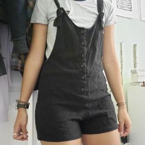 SOLD Forever 21 black overall romper, S / XS